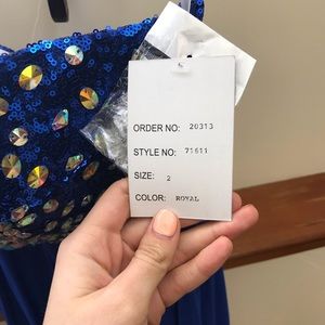 Royal blue sequin dress w/ sequin bust